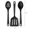 3-Piece Kitchen Utensil Set, Slotted Spatula, Slotted Spoon and Solid Spoon, Black, Nylon - 2 of 4