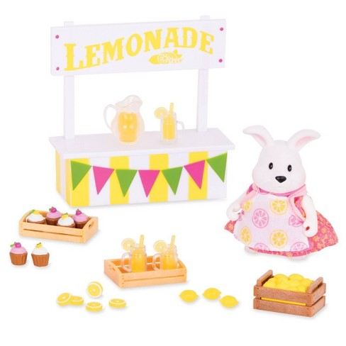 Li'l Woodzeez Miniature Playset with Animal Figurine 25pc - Lemonade Stand  Set