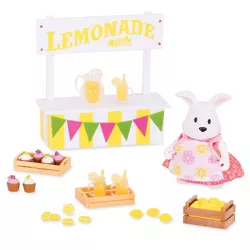 Li'l Woodzeez Miniature Playset with Animal Figurine 25pc - Lemonade Stand Set