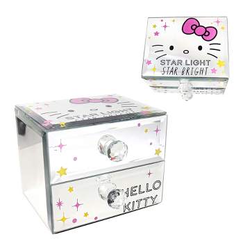 Sanrio Hello Kitty Star Bright Mirror Glass Jewelry Box - Officially Licensed Hello Kitty Jewelry Organizer