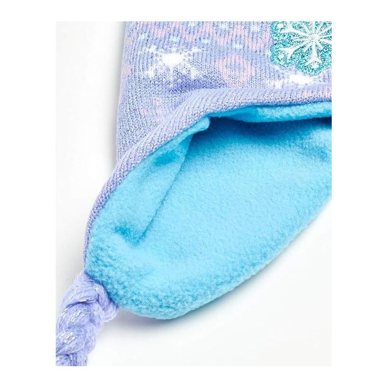 Frozen Elsa and Anna Beanie Hat and Gloves Cold Weather Set, (Ages 2-7), 4 of 5