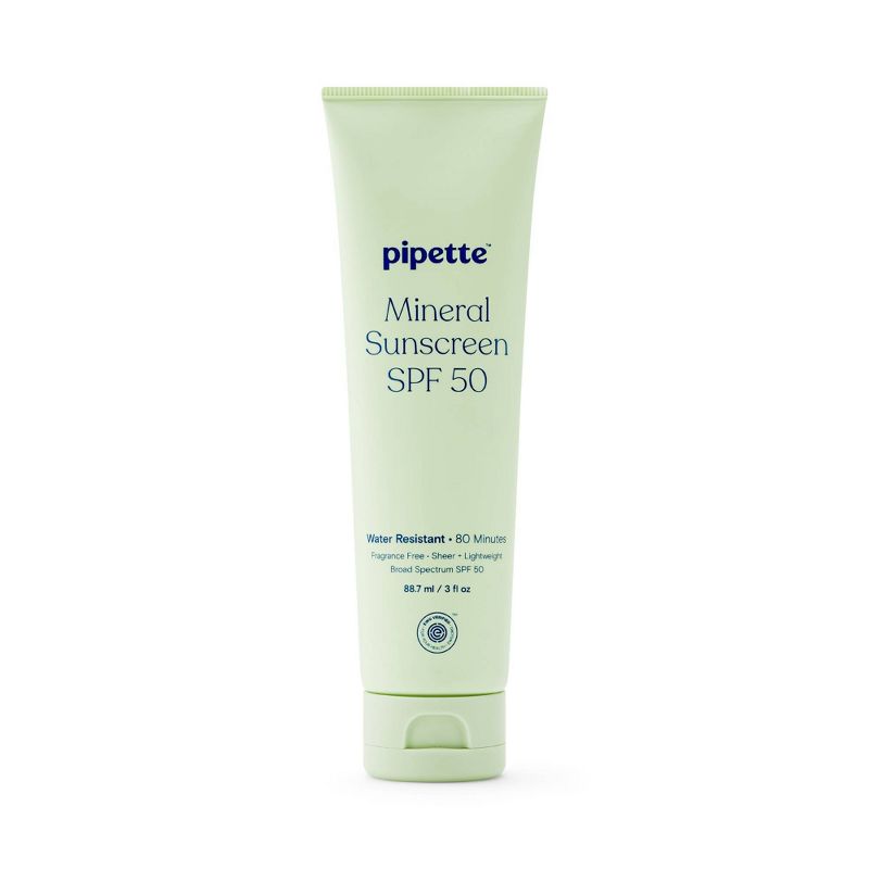 Pipette Mineral Sunscreen Lotion Broad Spectrum - SPF 50 - 3 fl oz: Hypoallergenic, Paraben-Free, Vegan, Whole Body