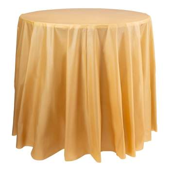 Smarty Had A Party Gold Round Disposable Plastic Tablecloths (84") (96 Tablecloths)