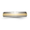 Black Bow Jewelry 5mm Titanium & 14k Gold Inlay Brushed Domed Standard Fit Band - image 3 of 4