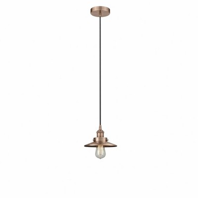 Railroad - 1 Light Cord Hung Mini Pendant In Modern Style-5.75 Inches Tall and 8 Inches Wide