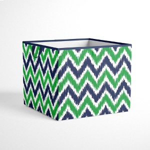 Bacati - MixNMatch Navy/Green Storage Box Large - 1 of 4
