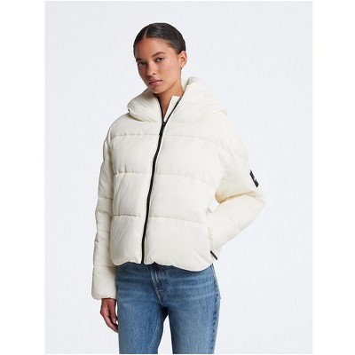 Calvin Klein Womens Boxy Hooded Puffer Jacket