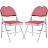 Metal Foldable Chair with and Non-Slip Feet Pads, Pu Party Chairs for Indoors and Outdoors, Room, Dining Room, in 1 Box - 2 of 4