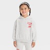 Toddler Girls' 2pc Barbie Cherries Fleece Hooded Sweatshirt & Pants Set - Gray - 3 of 4