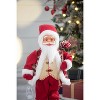 Gulches Series  Red and White Shatterproof Standing Santa with Lantern and Bag Holiday Ornament - 4 of 4