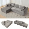 Whisen 2-Piece L-Shaped Sectional Compression Sofa with Soft Corduroy Fabric, No Assembly Required - 3 of 4