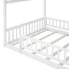 Kumasinova Solid Wood Twin/Full Bed Frame with Roof,Playhouse Style Floor Bed with Safety Rails,Twin/Full Size Bed Frame for Kids,Teens,Girls,Boys - 3 of 4