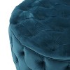 PAGED 40" Round Footrest Ottoman Modern Coffee Table with Button Tufted Design, Velvet Vanity Stool Chair for Living Room, Bedroom - 3 of 4