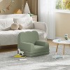 Kids Couch, 2-in-1 Convertible Teddy Fleece Fabric Toddler Sofa Chair, Soft Fold Out Couch Lounger for Kids, Children's Sofa Bed for Playroom - 3 of 4