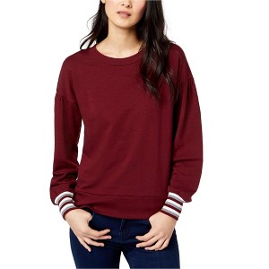 maison Jules Womens Striped Cuff Pullover Sweater - 1 of 1