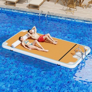 AMERLIFE Inflatable Floating Dock with Non-Slip Surface, Detachable Ladder - 1 of 4