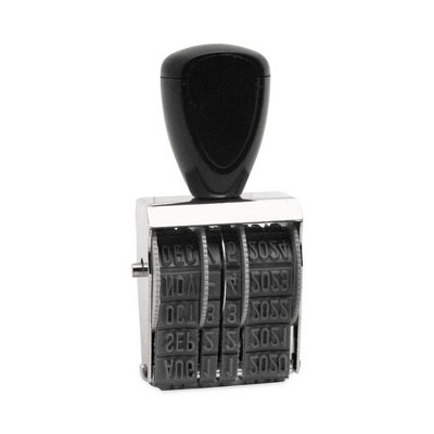 Trodat Rubber Date Stamp, Conventional, Type Size: 1 1/2, Impression Height: 0.16", Four Bands