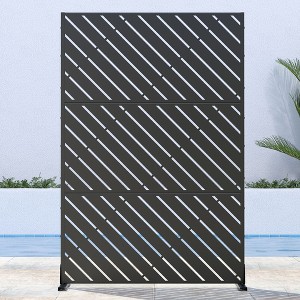 Oversized Black Galvanized Steel Decorative Partition | 183H x 120W x 40D cm - 1 of 3