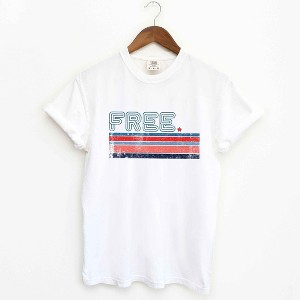 Simply Sage Market Women's Free Stripes Retro Short Sleeve Garment Dyed Tee - 1 of 4