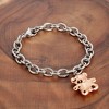 ELYA Women's Polished Bear Charm Stainless Steel Bracelet - 7.5" - 4 of 4