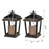 AZL1 Life Concept Decorative Lantern Set of 2 with Glass Panels Modern Sleek Frame for Elevating Special Settings, Brown, 11"*5.9"*9.7" - 3 of 4