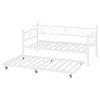 Stylish Twin Size Metal Day Bed Sofa Bed Frame with Floral Headboard - 2 of 4