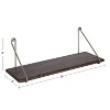 24" x 8" Palone Wood and Metal Decorative Wall Shelf Gray - Kate & Laurel All Things Decor: Modern Iron Brackets, Mango Wood - 3 of 4