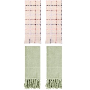 REGALWOVEN 4 Packs Cotton Absorbent Soft Decorative Turkish Bath Towel for Bathroom - 1 of 4