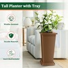 TUYOHW Set of 2 Tall Planters for Plants, 24" Tapered Tall Planters with Tray for Porch, Patio, Backyard, Large Planters for Outdoor Indoor Plants - 3 of 4