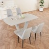 Vynxaria 5-Piece Expandable Dining Set-Rectangular MDF Table (U-Legs, 2-8 Seats) and 4 PU Cushioned Chairs, 10-15min Easy Assembly - 2 of 4