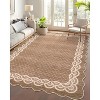 Scalloped Edge Area Rugs Modern Washable Bordered Geometric Soft Rug for Living Room Bedroom - 2 of 4