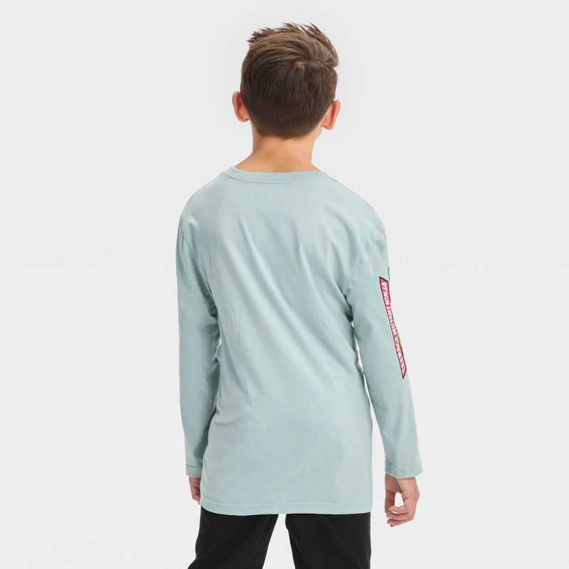 Boys&#39; Teenage Mutant Ninja Turtles Long Sleeve Graphic T-Shirt - Mint Green, 3 of 4