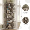 67.7" Tall Farmhouse Corner Cabinet, 5-Tier Shelves Storage Cabinet, Pantry Cabinet - 3 of 4