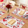REGALWOVEN Red Pink Love Hearts Placemats Set of 6, Happy Valentine's Day Dining Table Place Mats Home Kitchen Decor - 2 of 4