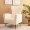 NicBex Velvet Accent Chair,Upholstered Living Room Chairs with High Wingbackrest and Gold Legs,Modern Armchair,Accent Chairs for Living Room - 2 of 4
