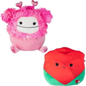 Squishmallows 10" Lovers 2Pk Plush - Official Jazwares Plush - Caparinne The Bigfoot & Walsh The Rose - Collectible Soft Squishy Stuffed Animal Toys - 1 of 4