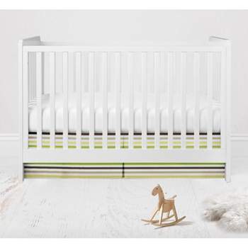 Bacati - Mod Dots/Strps Green Stripes Crib or Toddler Bed Skirt