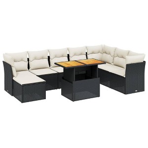 vidaXL Garden Sofa Set Black, Cream White - 1 of 4