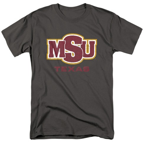 Midwestern State University Official Distressed Primary Unisex Adult T-Shirt, Charcoal - image 1 of 4