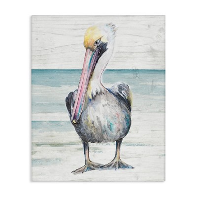 Stupell Industries Pelican Bird Standing on Beach, 30" x 40"