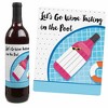 Big Dot of Happiness Make a Splash - Pool Party - Summer Swimming Party Decorations for Women and Men - Wine Bottle Label Stickers - Set of 4 - 4 of 4