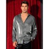 Lars Amadeus Men's Long Sleeves Button Down Prom Wedding Shiny Party Shirts - 2 of 4