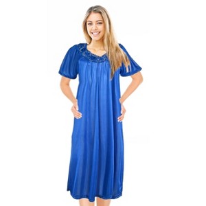 JEFFRICO Womens Short Sleeve Nightgowns Sleepwear Soft Pajama Dress Nightshirts - 1 of 4