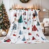 Christmas Throw Blanket Winter Snowflake Christmas Tree Blankets Ultra Soft Farmhouse Pine Tree Flannel - 3 of 4