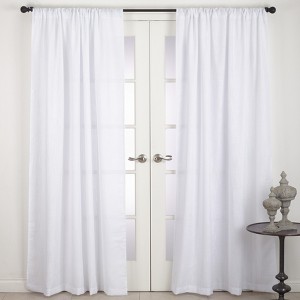 Saro Lifestyle Nali Collection Rod Pocket Semi Sheer Window Curtain Single Panel - 1 of 2