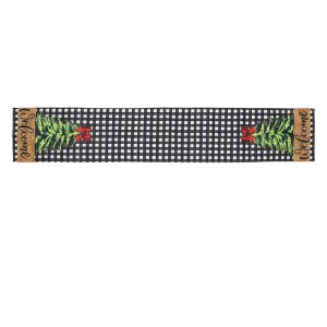 Unique Bargains Christmas Table Runner Black White Green Brown 72"x13" 1 Pc - 1 of 4