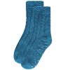 Memoi Women's Cable Knit Lounge Sock - 3 of 4