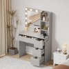 Vanity Desk with Mirror & Power Outlet, 3 Lighting Colors Vanity Desk with 4 Drawers & 12 Bulbs, Modern Dressing Table for Bedroom - 2 of 4