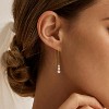 14K Gold CZ Dangle Earrings for Women – Trendy Dainty Threader Chain Drop Jewelry Gift - 2 of 4