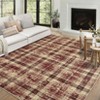 Washable Rug Modern Plaid Rug Non Slip Non Shedding Rug Low Pile Rugs Foldable Indoor Carpet for Living Room Bedroom Study Room Guest Room Playroom - 2 of 4